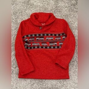 Jumping Beans Red Kids Sweater with Train Design